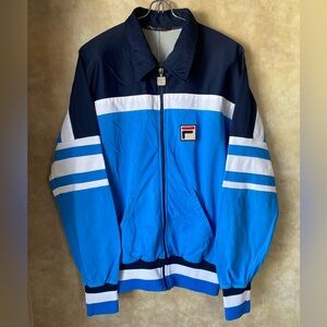 Fila Vintage 70s Blue and White Track Jacket Made in Italy Size 40 Bjorn Borg?